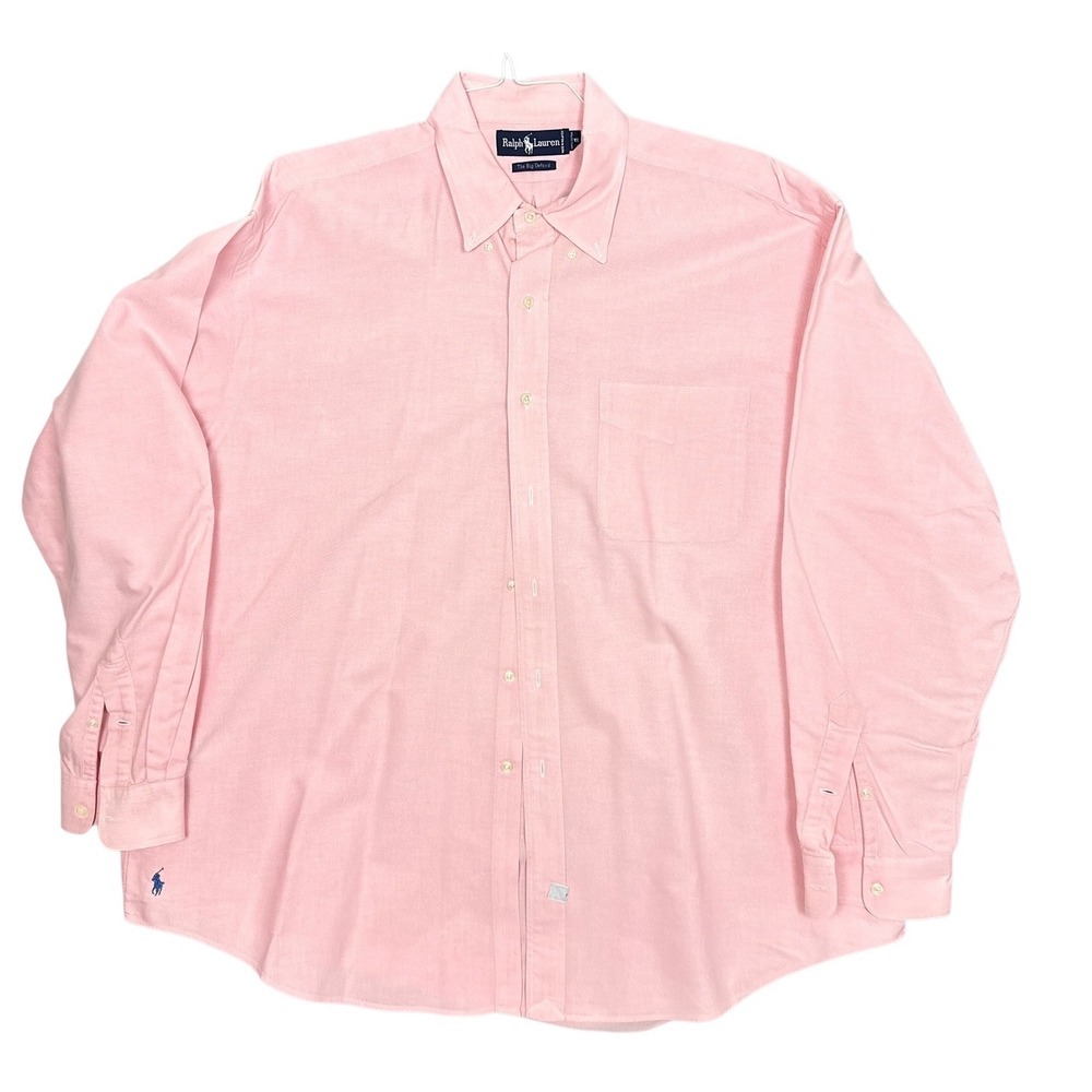 Ralph Lauren The Big Oxford Shirt Mens XL Pink Cotton Long Sleeve Button Down